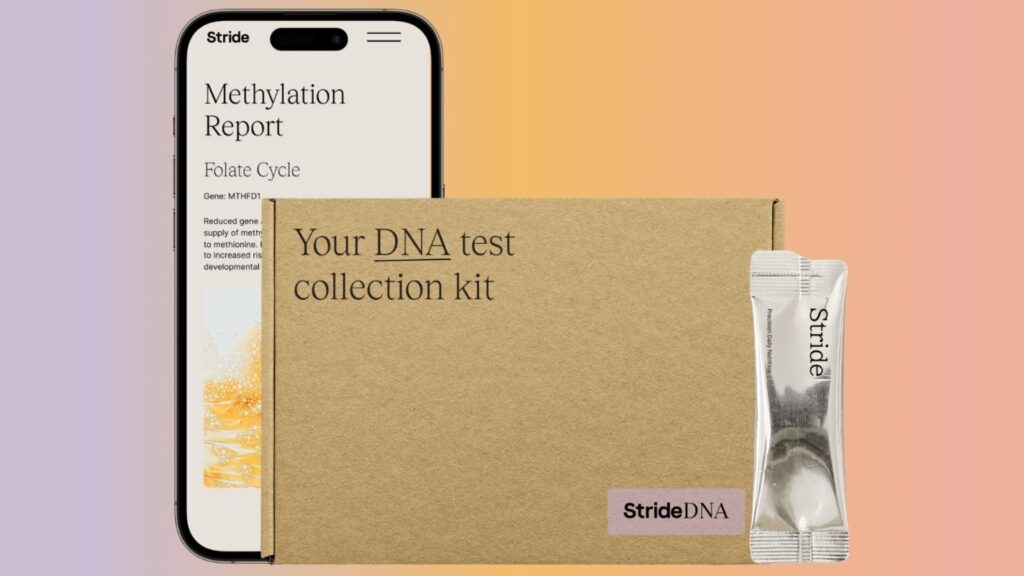 Stride DNA und Methylierungstest Verpackung und Auswertung auf dem Handy plus individuelle Supplements